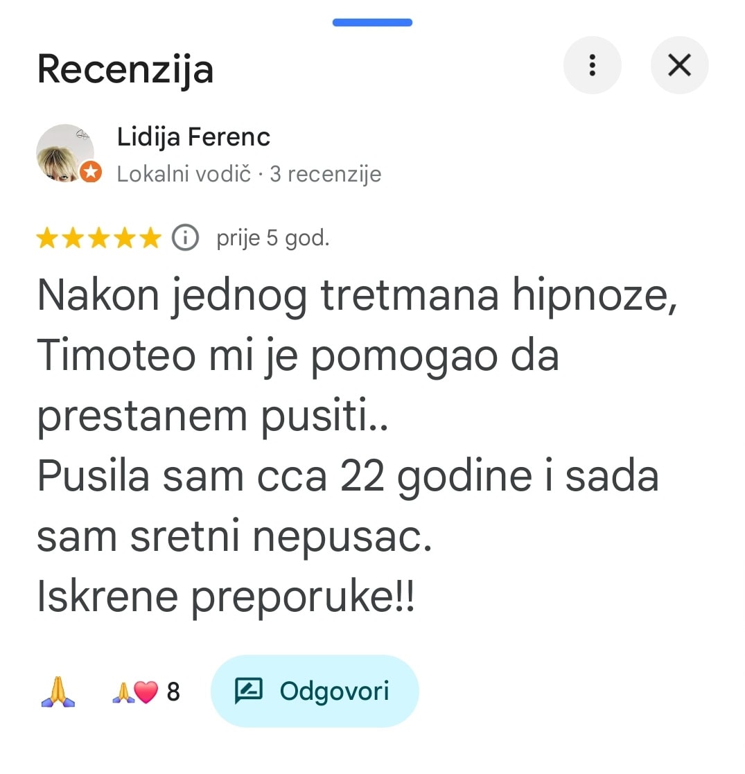 iskustvo hipnoza prestanak pusenja timoteo crnkovi