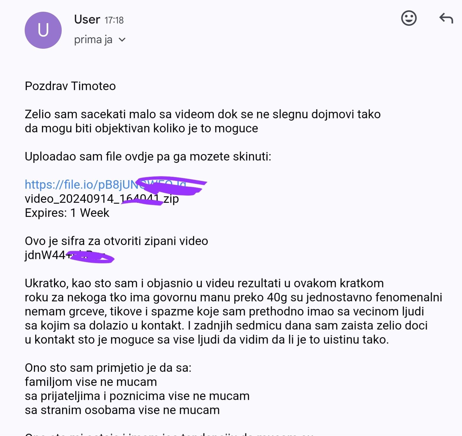Iskustvo kako je prestao mucati nakon suradnje sa Timoteo Crnkovićem - govorna mana , mir