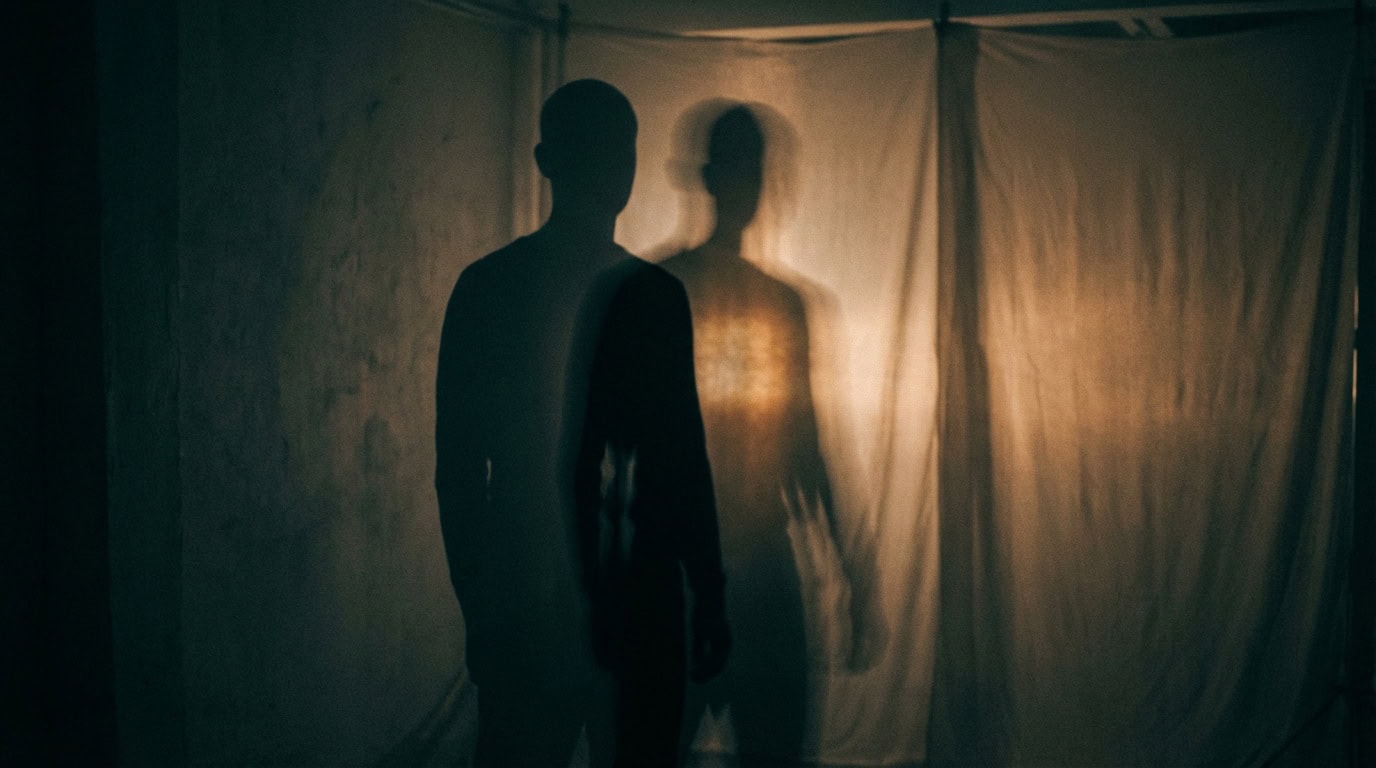 Dvostruka silueta osobe simbolizira komunikaciju između svjesnog i nesvjesnog uma kod napada panike