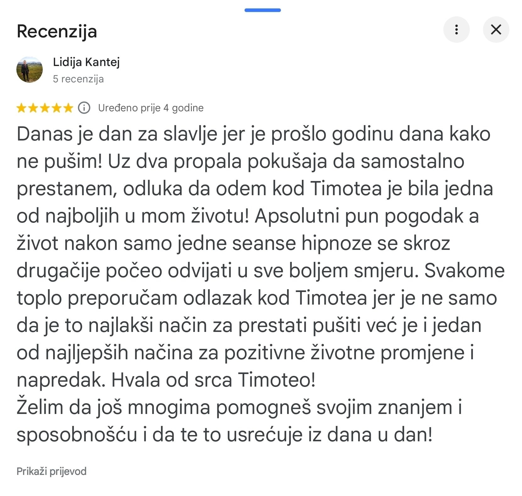 recenzija godinu dana ne pusim timoteo crnkovic li