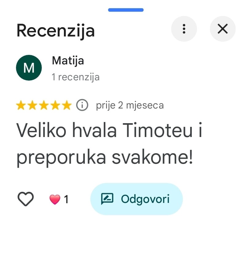 recenzija veliko hvala preporuka timoteo crnkovic