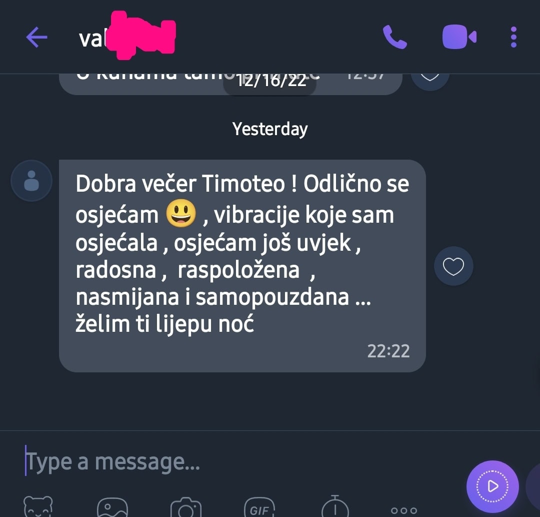 Snimka zaslona poruke s pozitivnom porukom